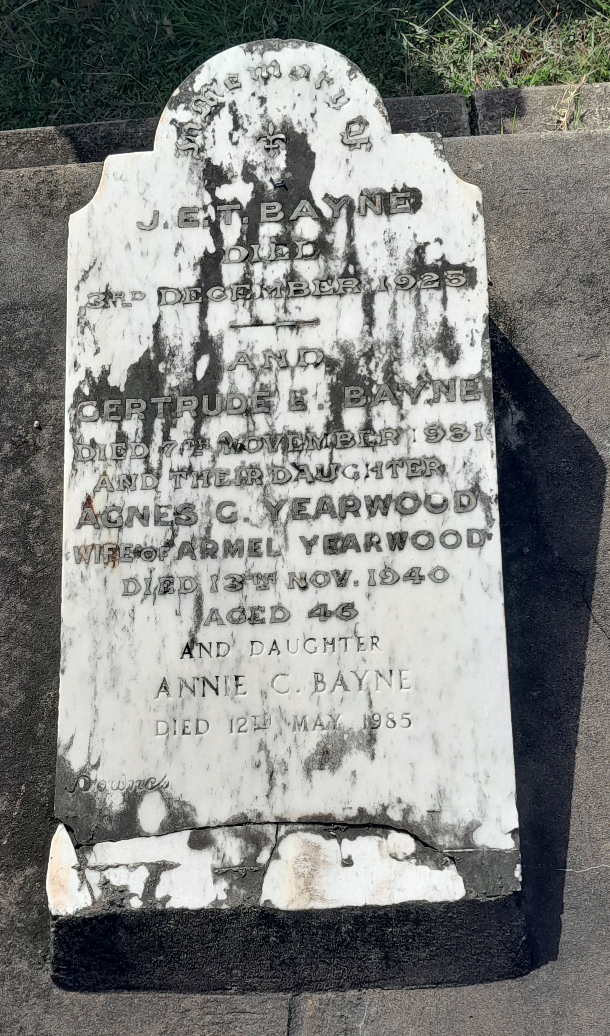 (1) Gertrude Elizabeth (Greaves) Bayne (1862–1931)