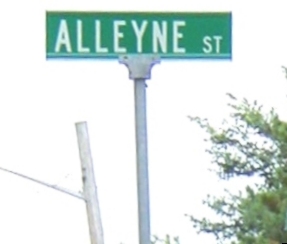 Alleyne Street sign, Quincy, Massachusetts
